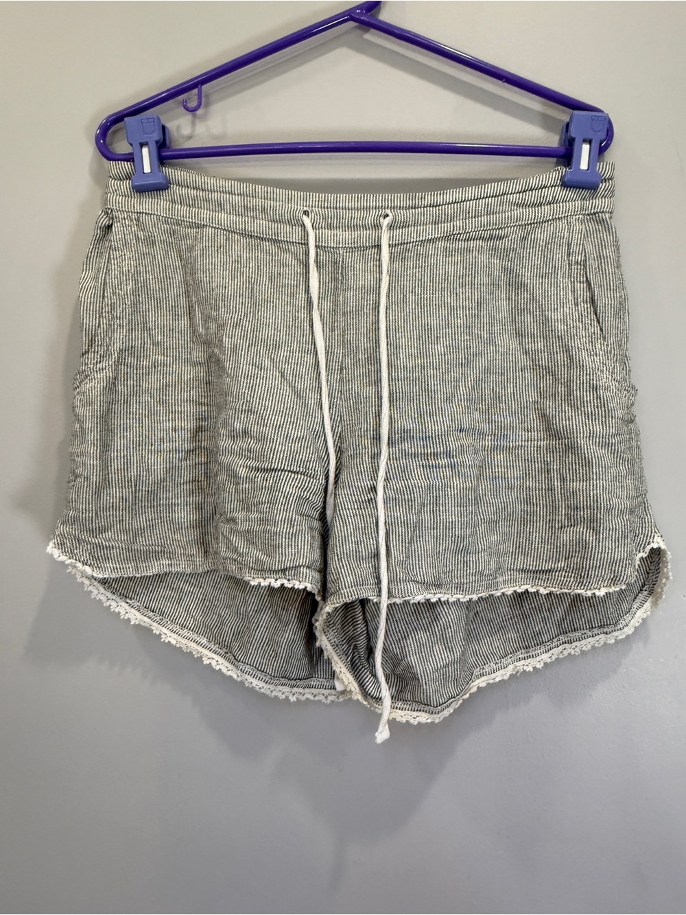 Caslon Gray Pinstripe Drawstring Women’s Shorts